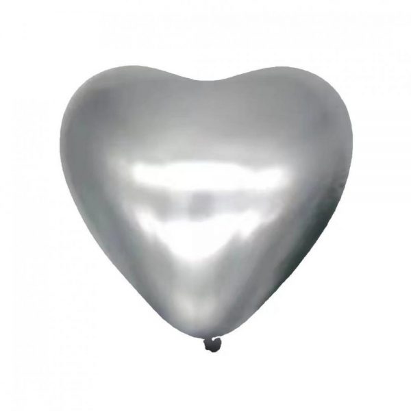 chrome silver heart